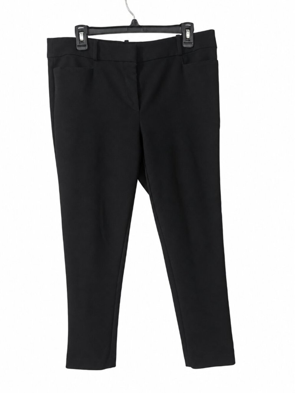 LOFT High Waist Skinny Ankle Dress Pants Back Seam Black Stretch Size 10